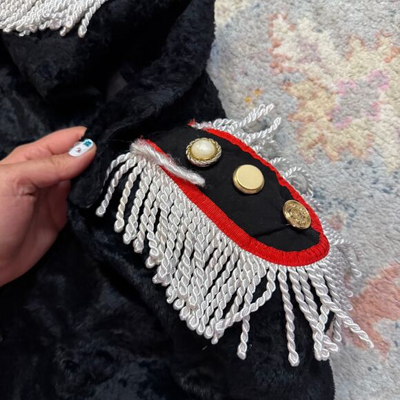 Vintage 90s black crushed velvet embellished jacket - Picture 4 of 6